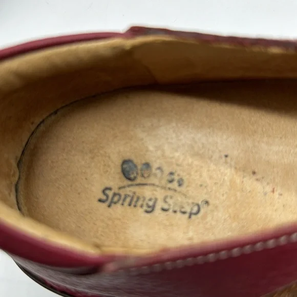 Spring Step Multi color Leather Red Orange Pink Maryjane Clog Size 39 CM6967D - Picture 6 of 6